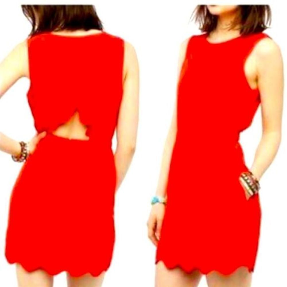 Urban Outfitters Red Scallop Mini Dress